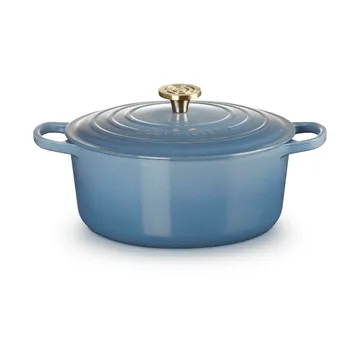 Le Creuset Signature gietijzer ronde braadpan - Chambray, 6,7 l - Le Creuset