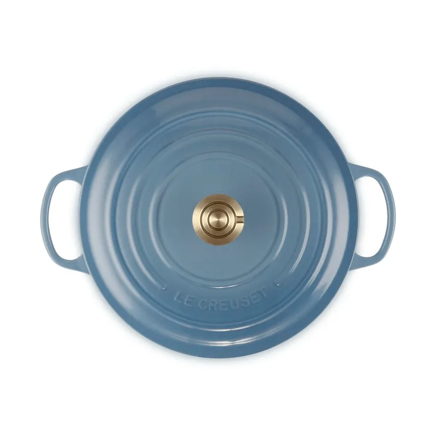 Le Creuset Signature gietijzer ronde braadpan, Chambray, 6,7 l Le Creuset