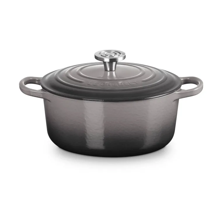 Le Creuset Signature gietijzer ronde braadpan, Flint, 4,2 l Le Creuset