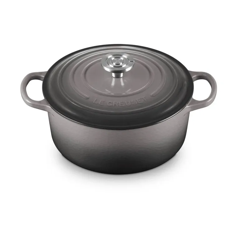 Le Creuset Signature gietijzer ronde braadpan, Flint, 4,2 l Le Creuset