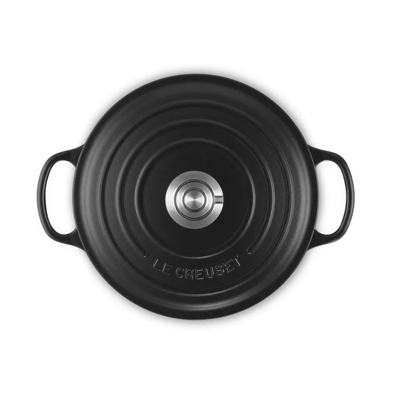 Le Creuset Signature gietijzer ronde braadpan, Matte Black, 4,2 l Le Creuset