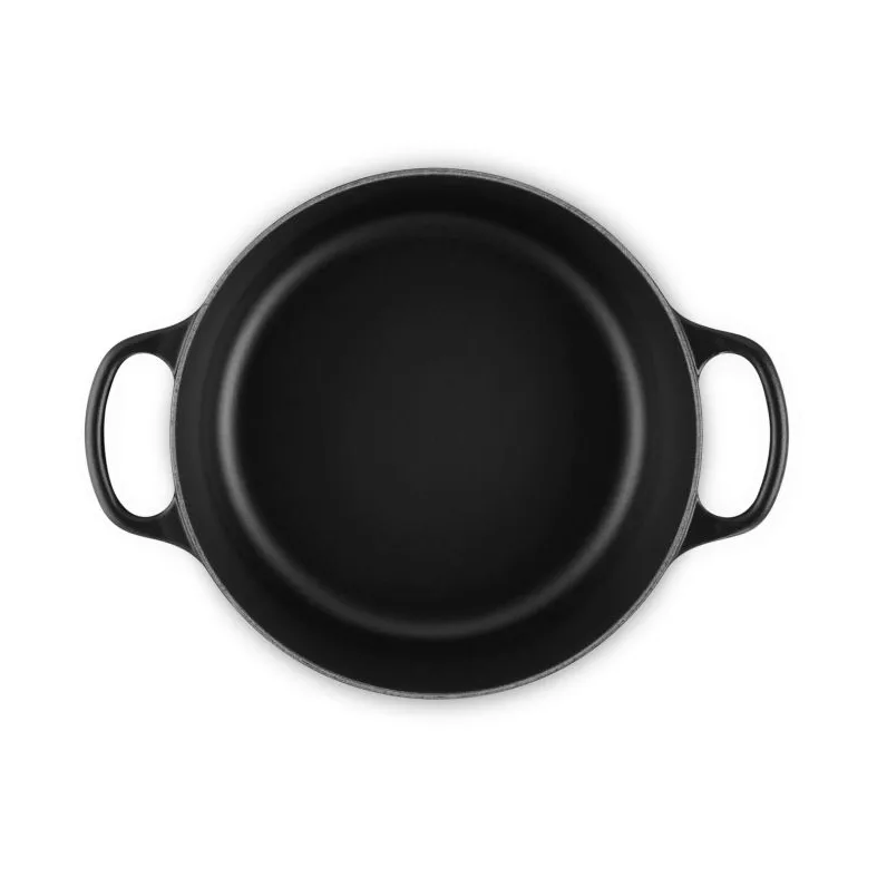 Le Creuset Signature gietijzer ronde braadpan, Matte Black, 4,2 l Le Creuset