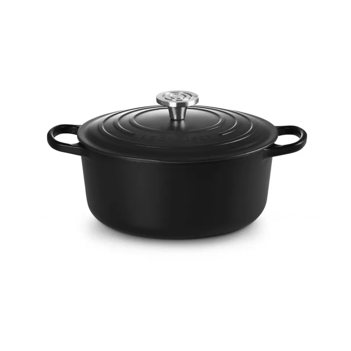 Le Creuset Signature gietijzer ronde braadpan - Matte Black, 5,3 l - Le Creuset