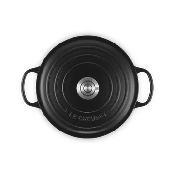 Le Creuset Signature gietijzer ronde braadpan - Matte Black, 5,3 l - Le Creuset