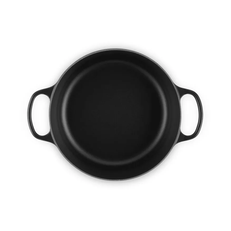 Le Creuset Signature gietijzer ronde braadpan, Matte Black, 5,3 l Le Creuset