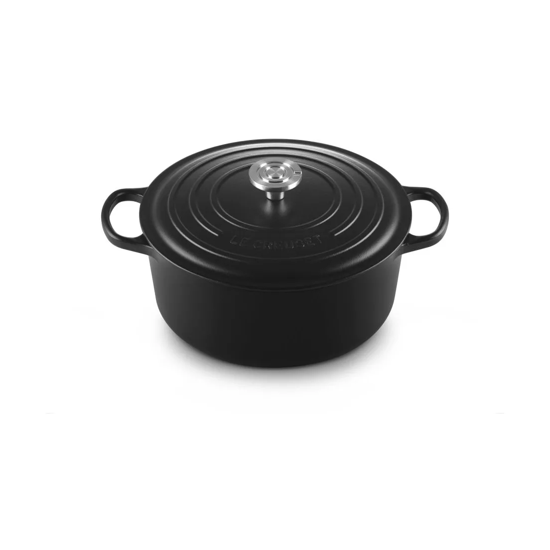 Le Creuset Signature gietijzer ronde braadpan, Matte Black, 6,7 l Le Creuset