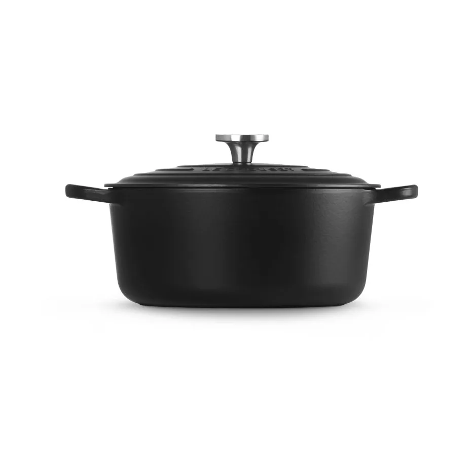 Le Creuset Signature gietijzer ronde braadpan, Matte Black, 6,7 l Le Creuset