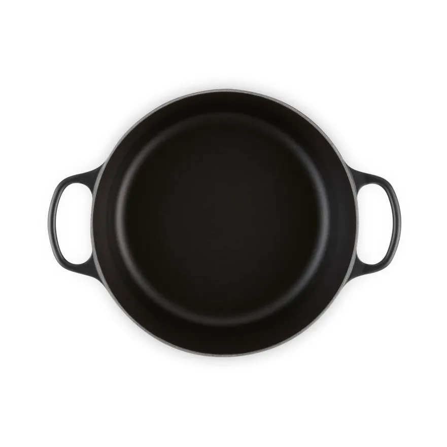 Le Creuset Signature gietijzer ronde braadpan, Matte Black, 6,7 l Le Creuset
