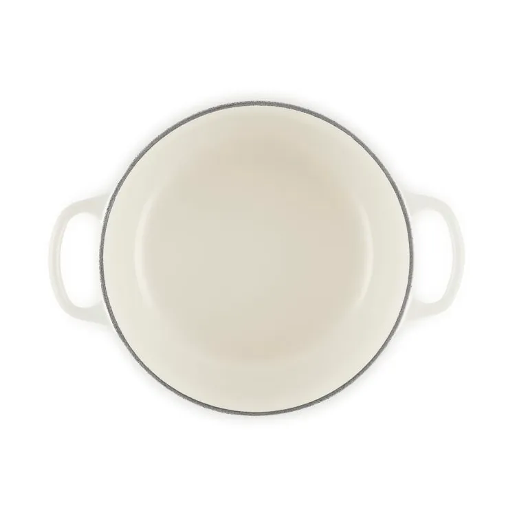 Le Creuset Signature gietijzer ronde braadpan, Meringue, 3,3 l Le Creuset