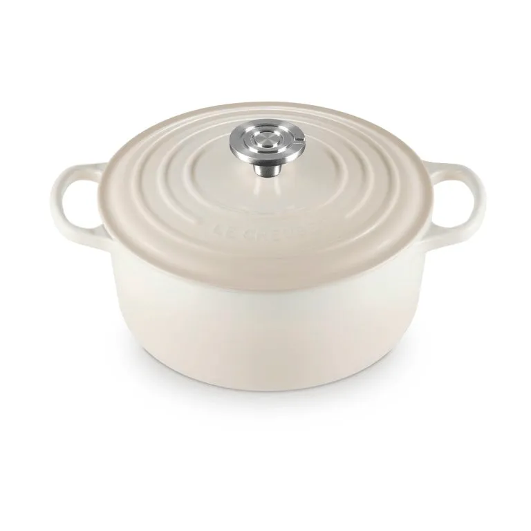 Le Creuset Signature gietijzer ronde braadpan, Meringue, 4,2 l Le Creuset