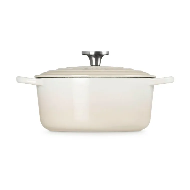 Le Creuset Signature gietijzer ronde braadpan, Meringue, 4,2 l Le Creuset