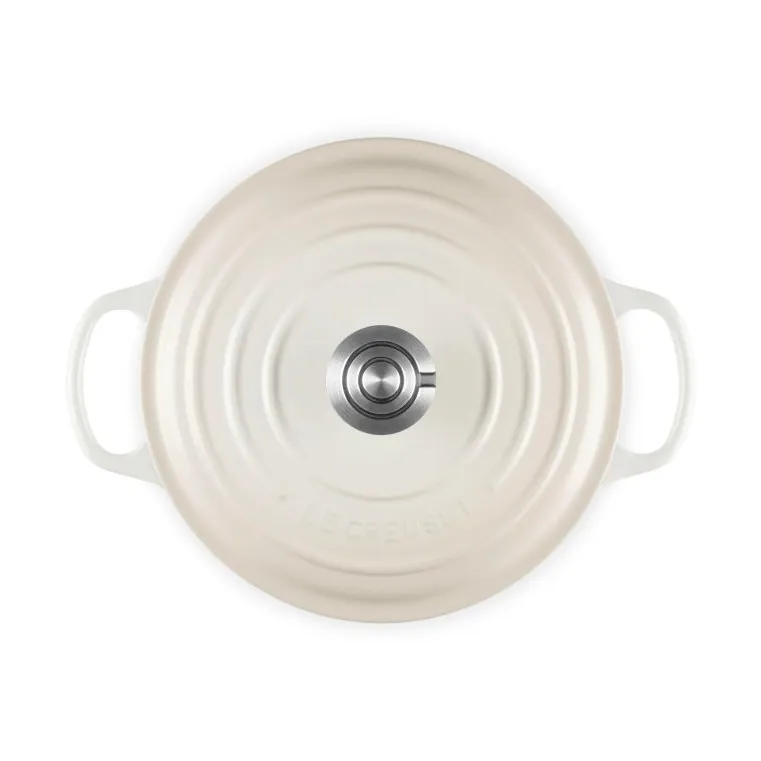 Le Creuset Signature gietijzer ronde braadpan, Meringue, 4,2 l Le Creuset