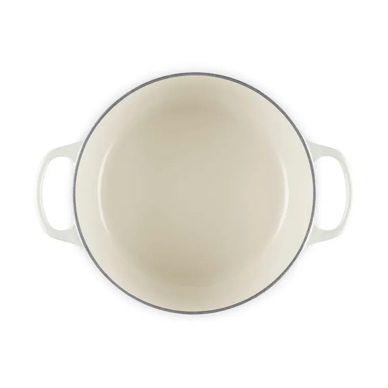 Le Creuset Signature gietijzer ronde braadpan, Meringue, 4,2 l Le Creuset