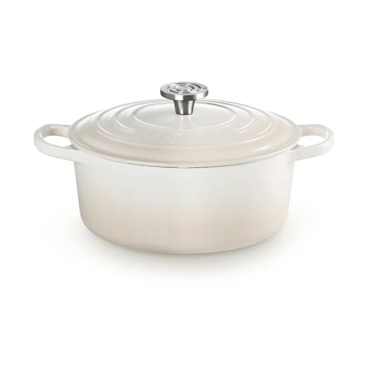 Le Creuset Signature gietijzer ronde braadpan - Meringue, 5,3 l - Le Creuset