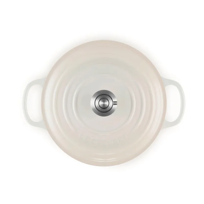 Le Creuset Signature gietijzer ronde braadpan, Meringue, 5,3 l Le Creuset