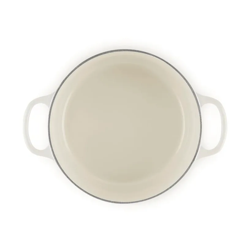 Le Creuset Signature gietijzer ronde braadpan, Meringue, 5,3 l Le Creuset