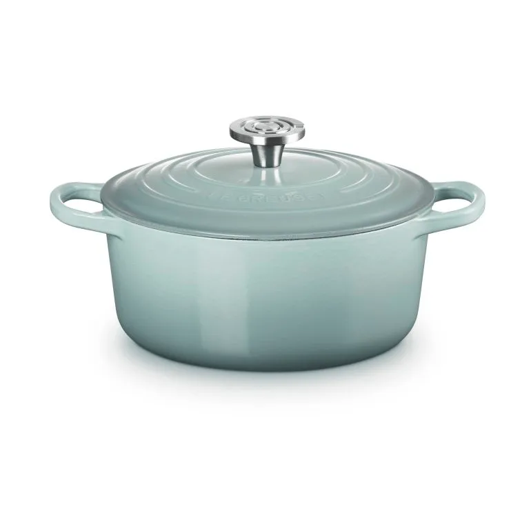 Le Creuset Signature gietijzer ronde braadpan, Sea Salt, 4,2 l Le Creuset