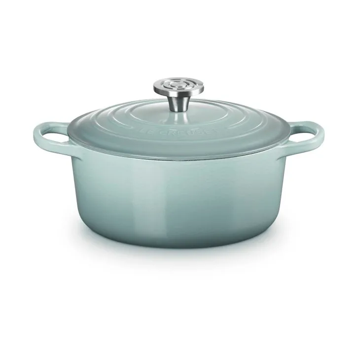 Le Creuset Signature gietijzer ronde braadpan - Sea Salt, 4,2 l - Le Creuset