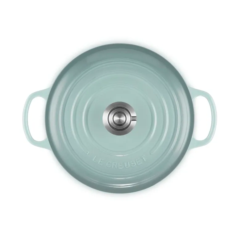 Le Creuset Signature gietijzer ronde braadpan, Sea Salt, 4,2 l Le Creuset