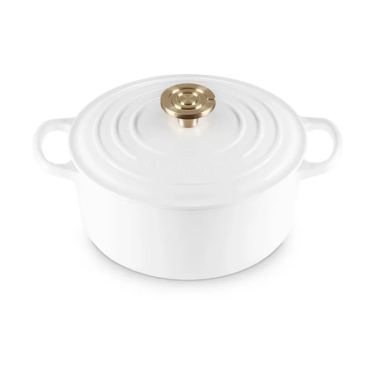 Le Creuset Signature gietijzer ronde braadpan, White, 4,2 l Le Creuset
