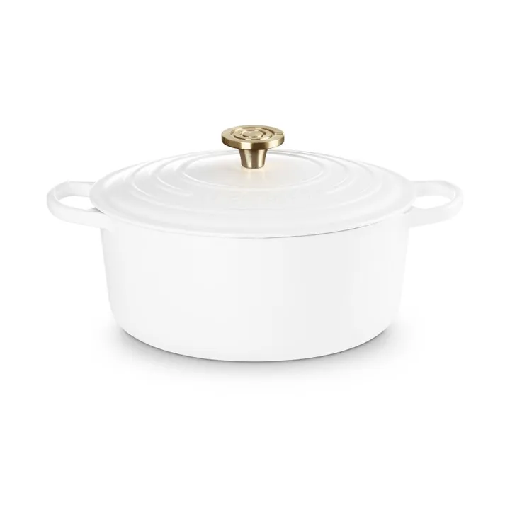 Le Creuset Signature gietijzer ronde braadpan - White, 6,7 l - Le Creuset