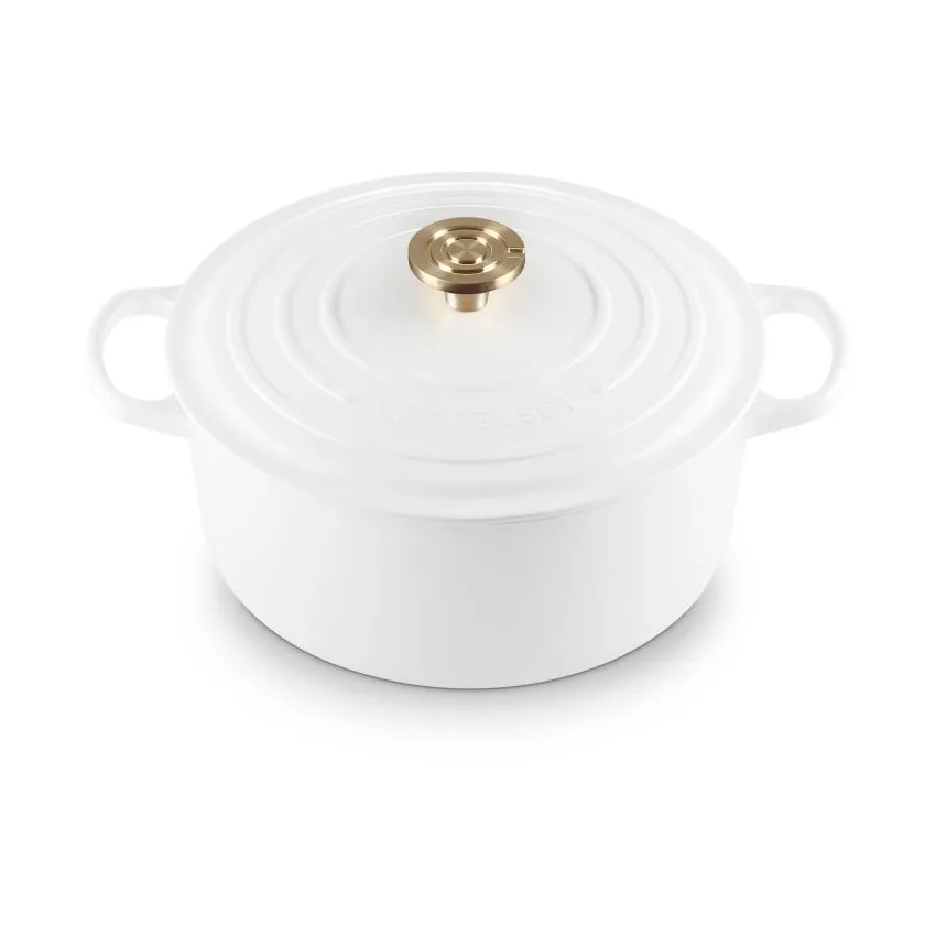 Le Creuset Signature gietijzer ronde braadpan, White, 6,7 l Le Creuset