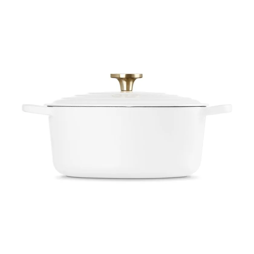 Le Creuset Signature gietijzer ronde braadpan, White, 6,7 l Le Creuset