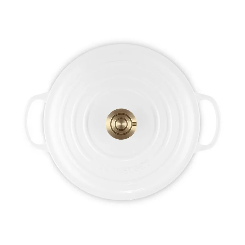 Le Creuset Signature gietijzer ronde braadpan, White, 6,7 l Le Creuset