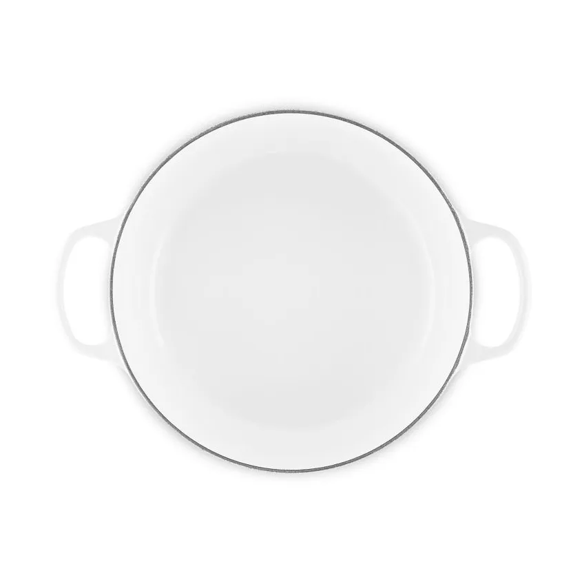 Le Creuset Signature gietijzer ronde braadpan, White, 6,7 l Le Creuset