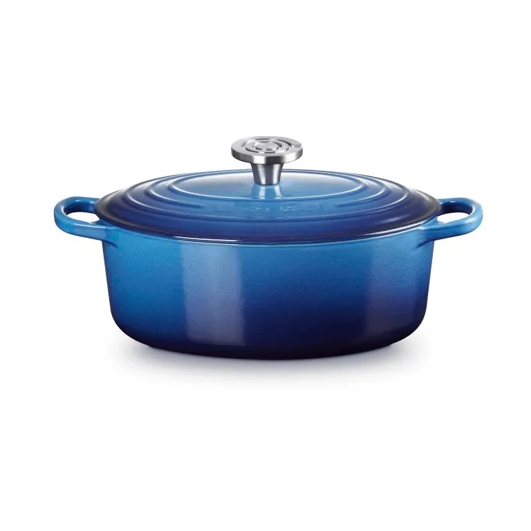 Le Creuset Signature gietijzeren ovale braadpan, Azure, 4,1 l Le Creuset