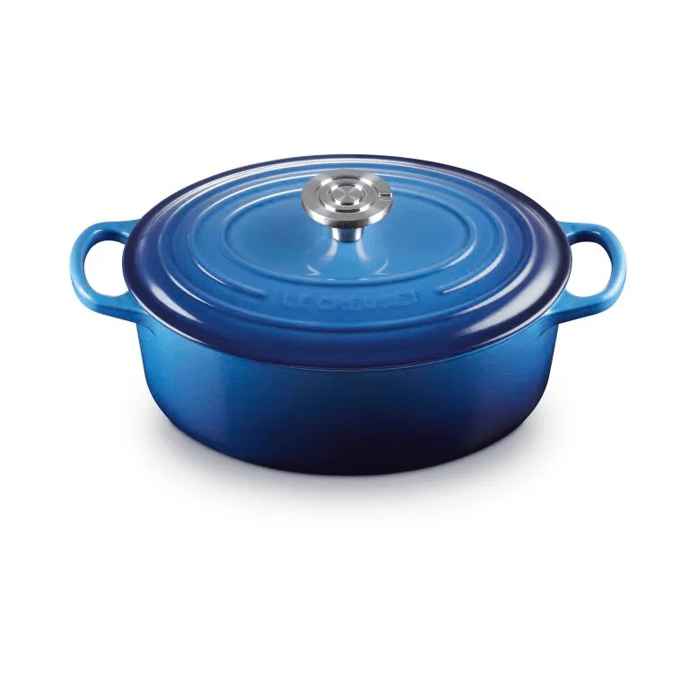 Le Creuset Signature gietijzeren ovale braadpan, Azure, 4,1 l Le Creuset
