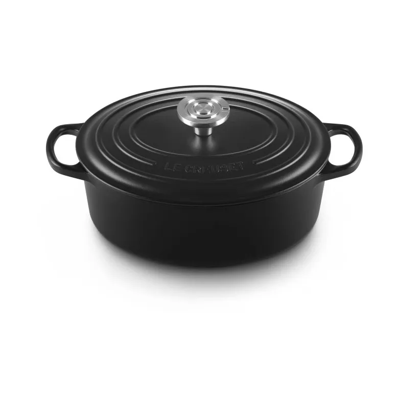 Le Creuset Signature gietijzeren ovale braadpan, Matte Black, 4,1 l Le Creuset