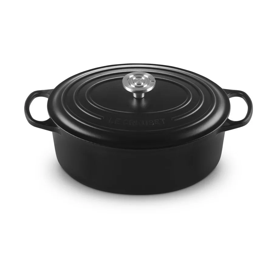 Le Creuset Signature gietijzeren ovale braadpan, Matte Black, 6,3 l Le Creuset