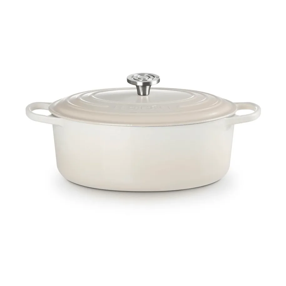 Le Creuset Signature gietijzeren ovale braadpan, Meringue, 6,3 l Le Creuset