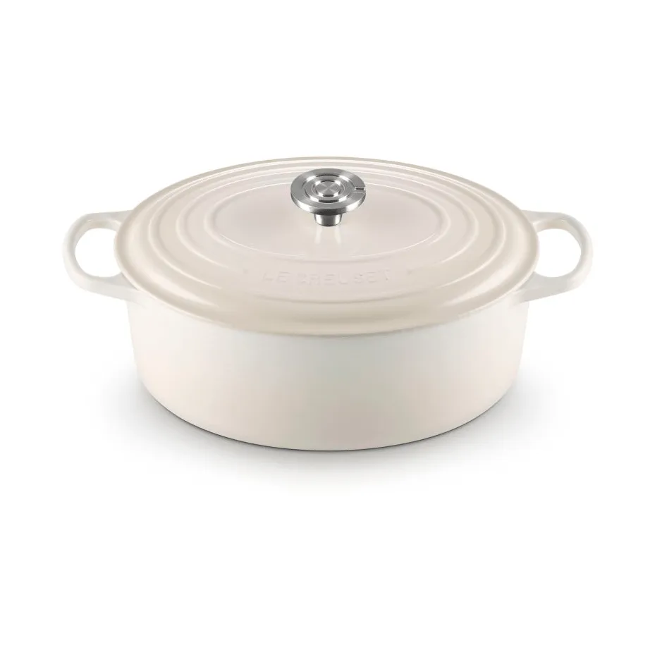 Le Creuset Signature gietijzeren ovale braadpan, Meringue, 6,3 l Le Creuset