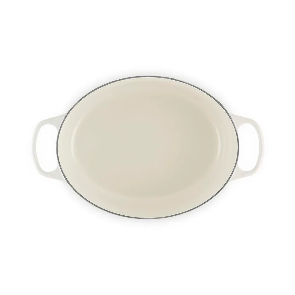 Le Creuset Signature gietijzeren ovale braadpan, Meringue, 6,3 l Le Creuset