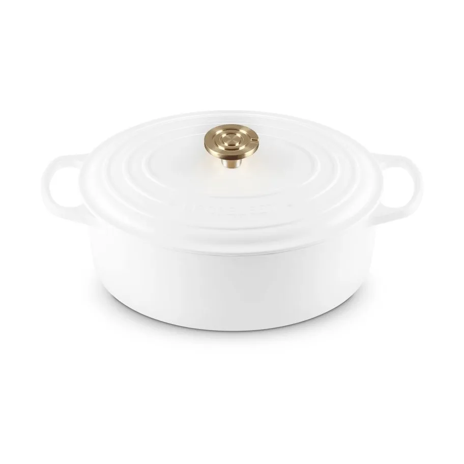 Le Creuset Signature gietijzeren ovale braadpan, White, 6,3 l Le Creuset