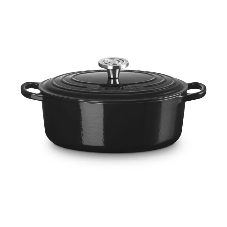 Le Creuset Signature gietijzeren ovale braadpan, Zwart, 4,1 l Le Creuset
