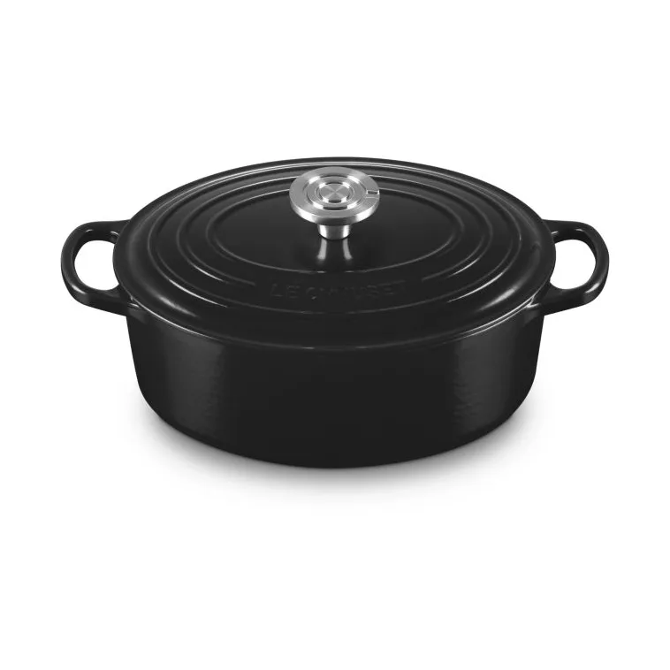 Le Creuset Signature gietijzeren ovale braadpan, Zwart, 4,1 l Le Creuset