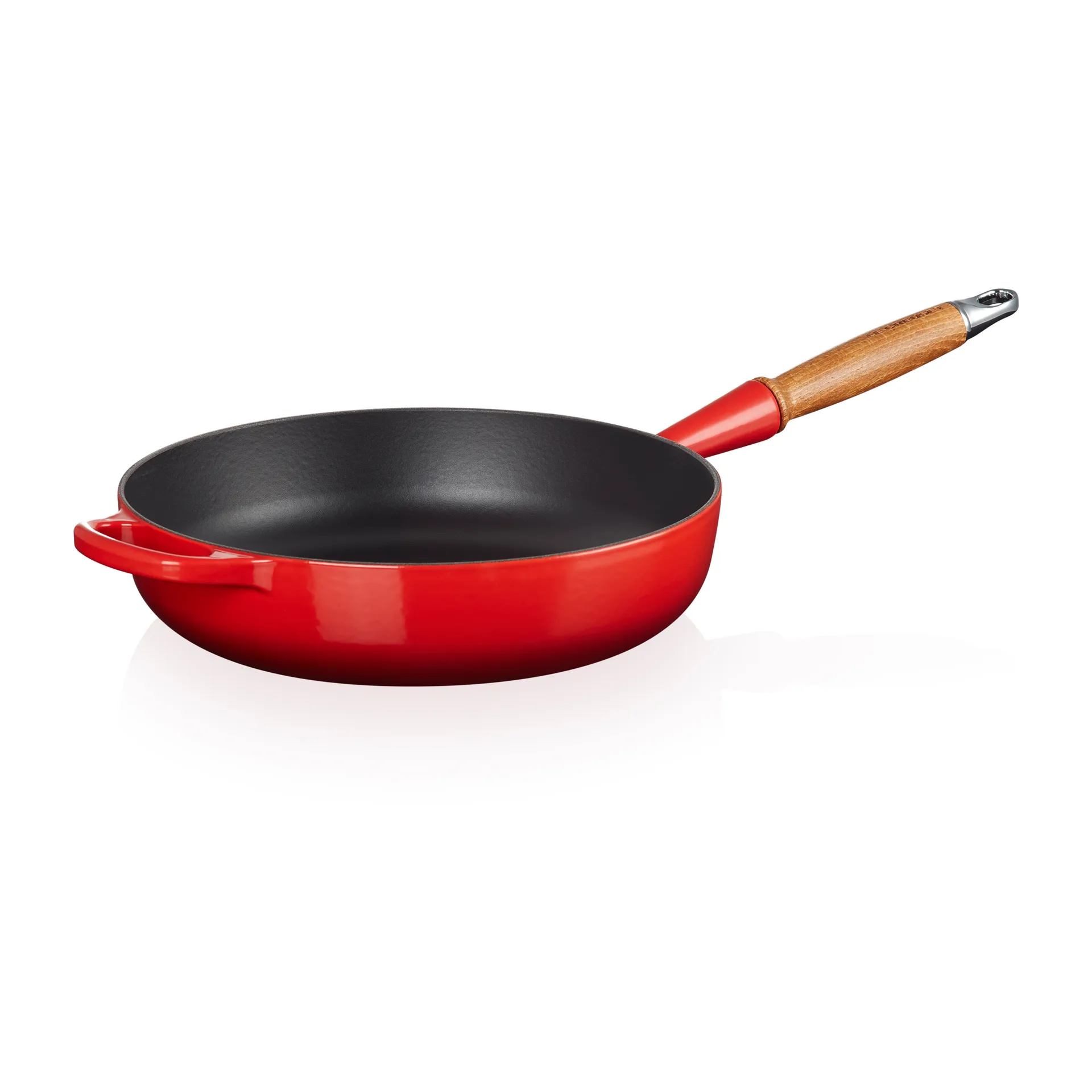 Le Creuset Signature hapjespan houten handvat 28 cm, Cerise Le Creuset
