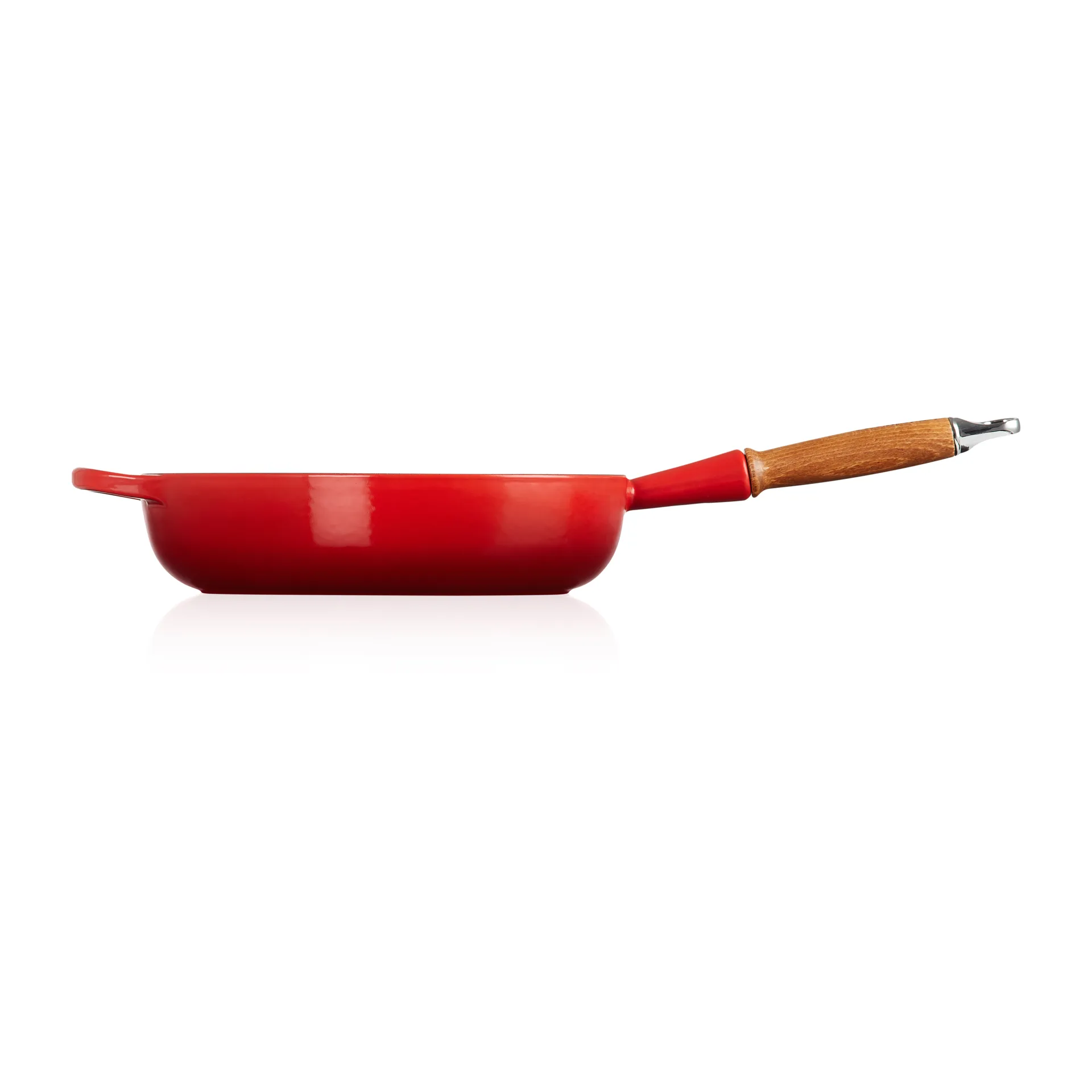 Le Creuset Signature hapjespan houten handvat 28 cm, Cerise Le Creuset