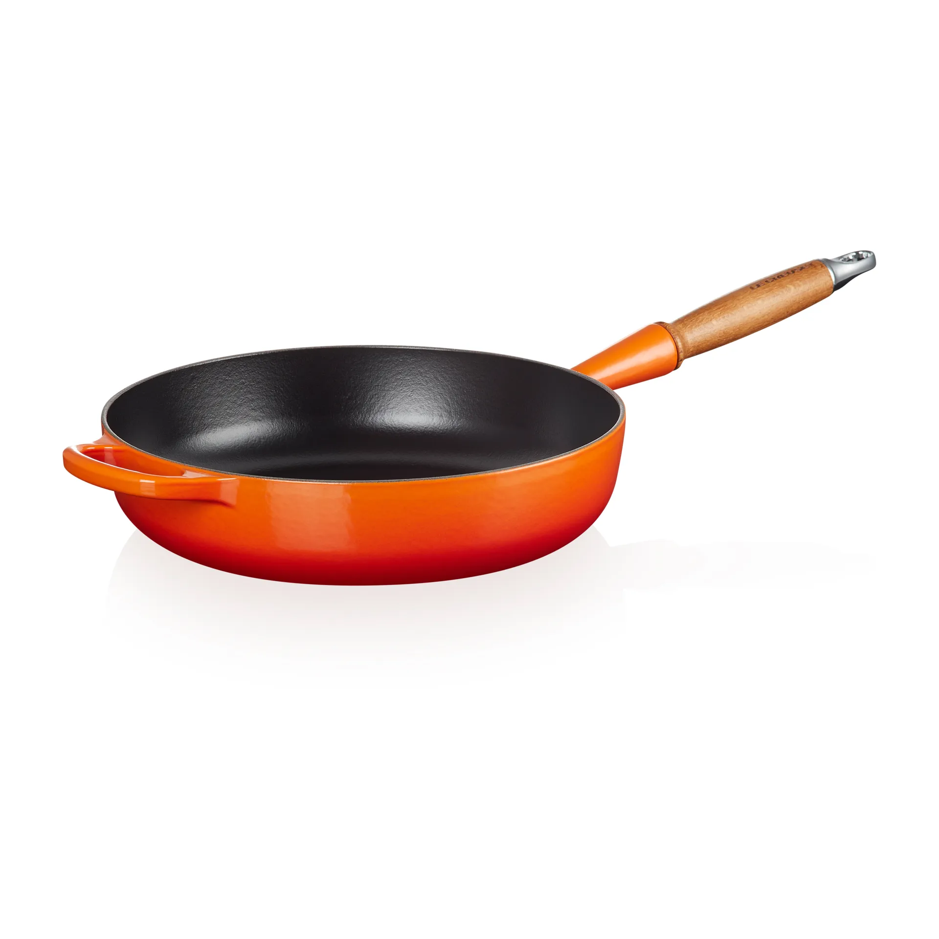 Le Creuset Signature hapjespan houten handvat 28 cm, Flame Le Creuset