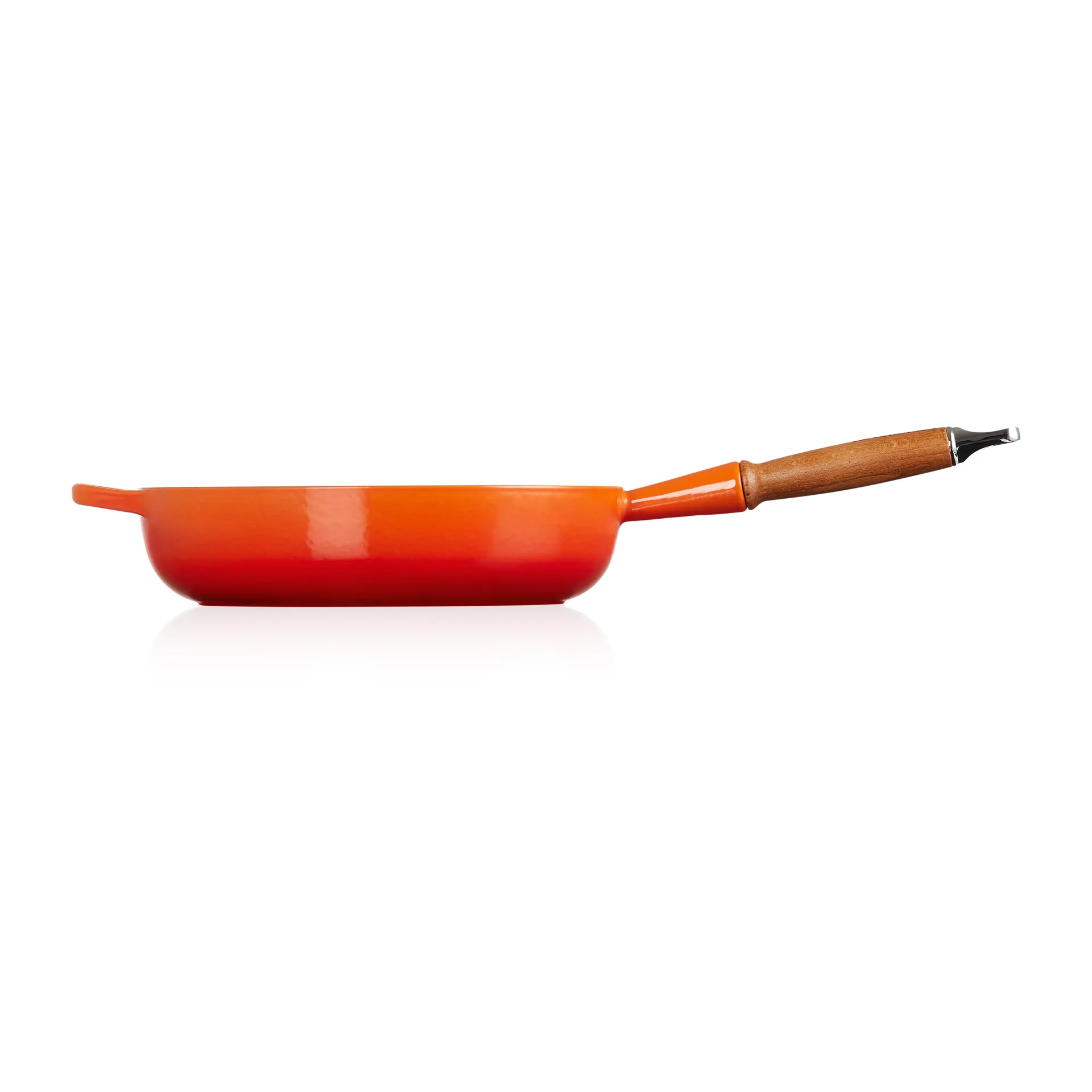 Le Creuset Signature hapjespan houten handvat 28 cm, Flame Le Creuset