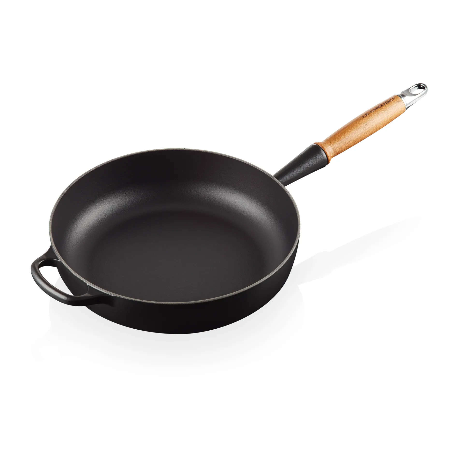 Le Creuset Signature hapjespan houten handvat 28 cm, Matte Black Le Creuset