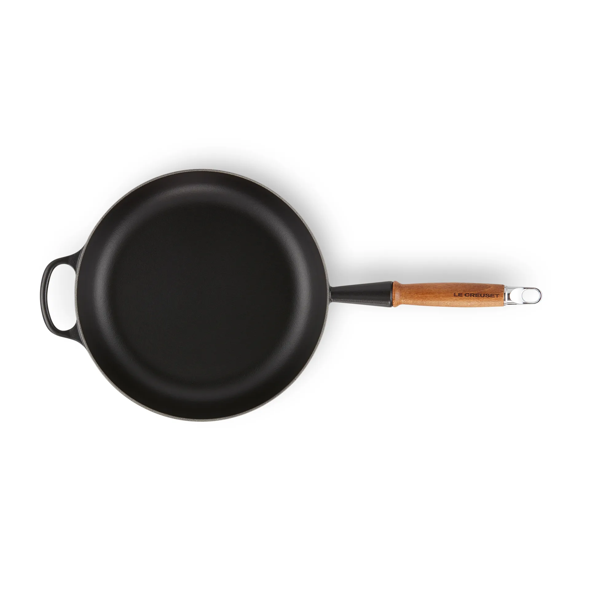 Le Creuset Signature hapjespan houten handvat 28 cm, Matte Black Le Creuset