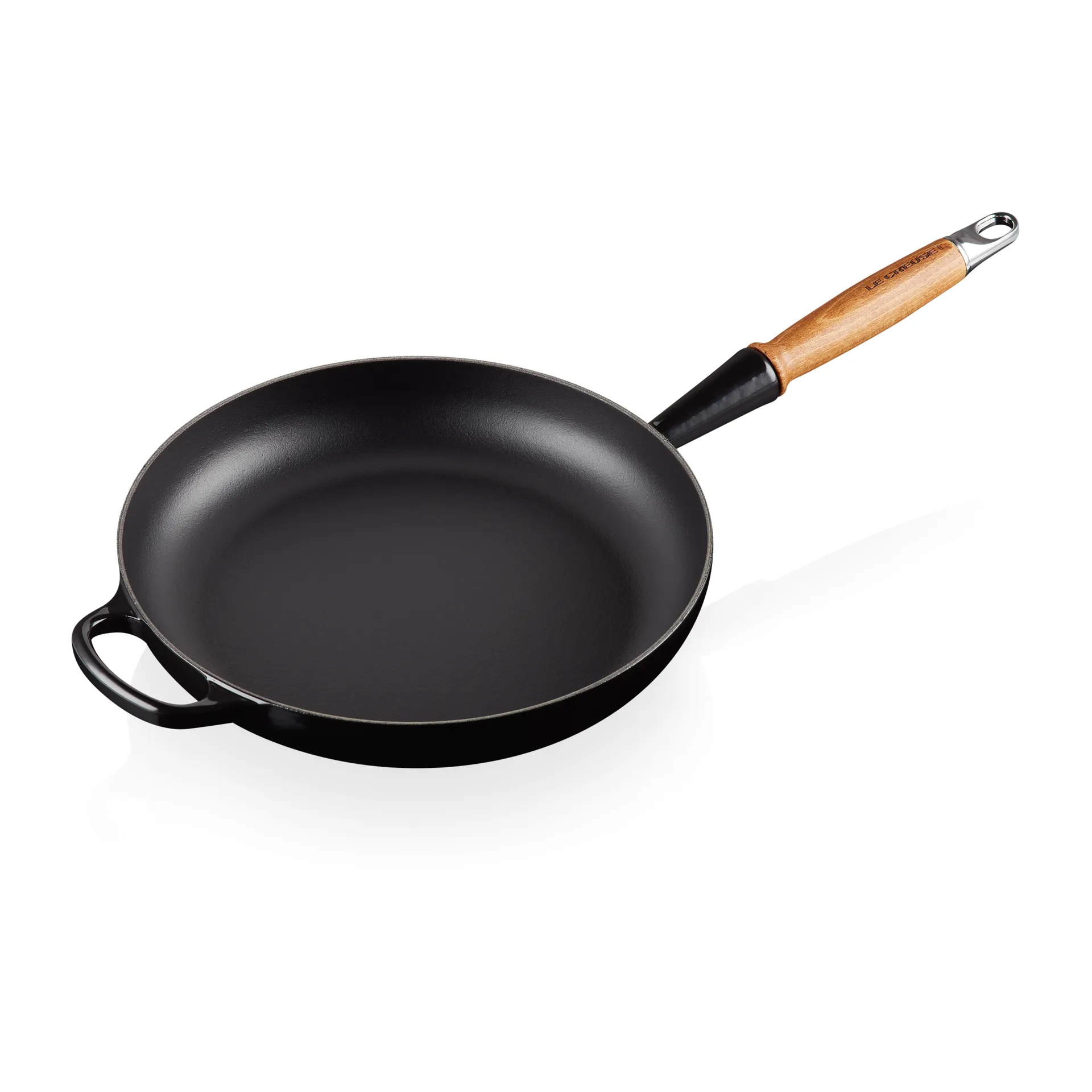 Le Creuset Signature koekenpan houten handvat 28 cm, Black Onyx Le Creuset
