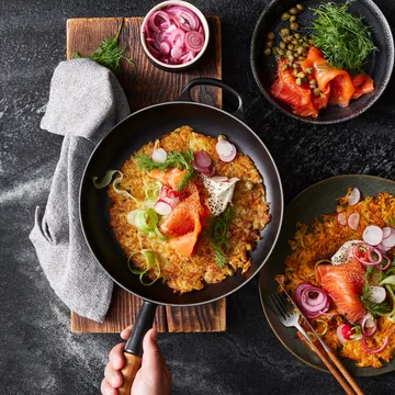 Le Creuset Signature koekenpan houten handvat 28 cm - Bleu Riviera - Le Creuset