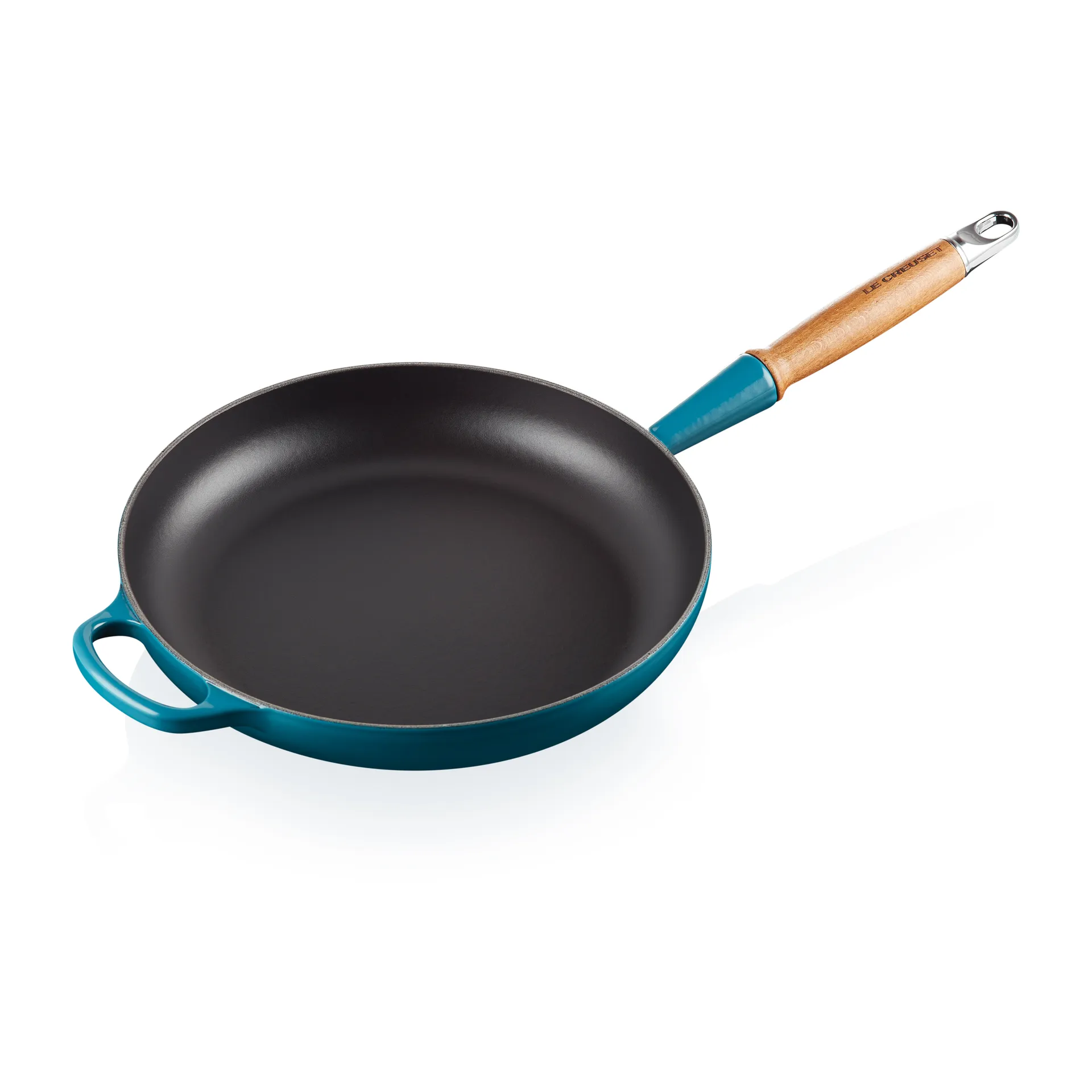 Le Creuset Signature koekenpan houten handvat 28 cm, Deep Teal Le Creuset