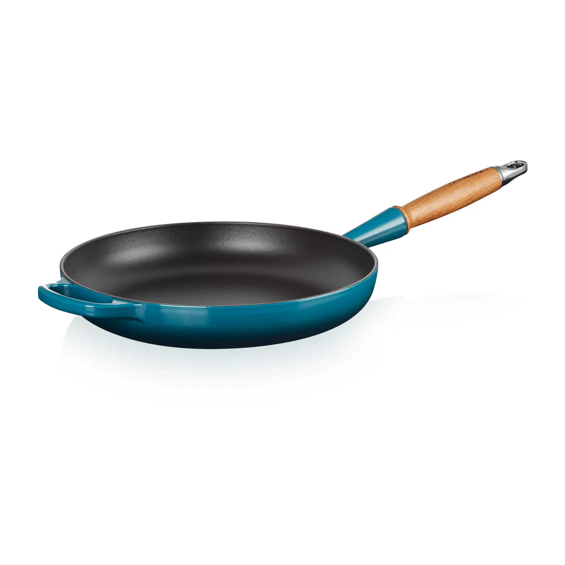 Le Creuset Signature koekenpan houten handvat 28 cm, Deep Teal Le Creuset