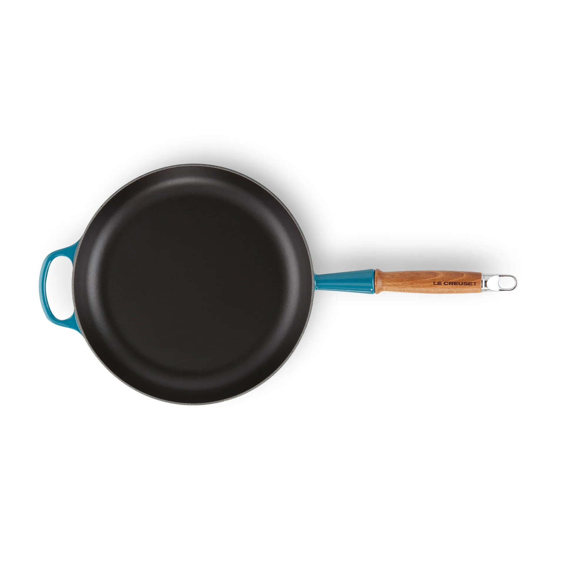 Le Creuset Signature koekenpan houten handvat 28 cm, Deep Teal Le Creuset